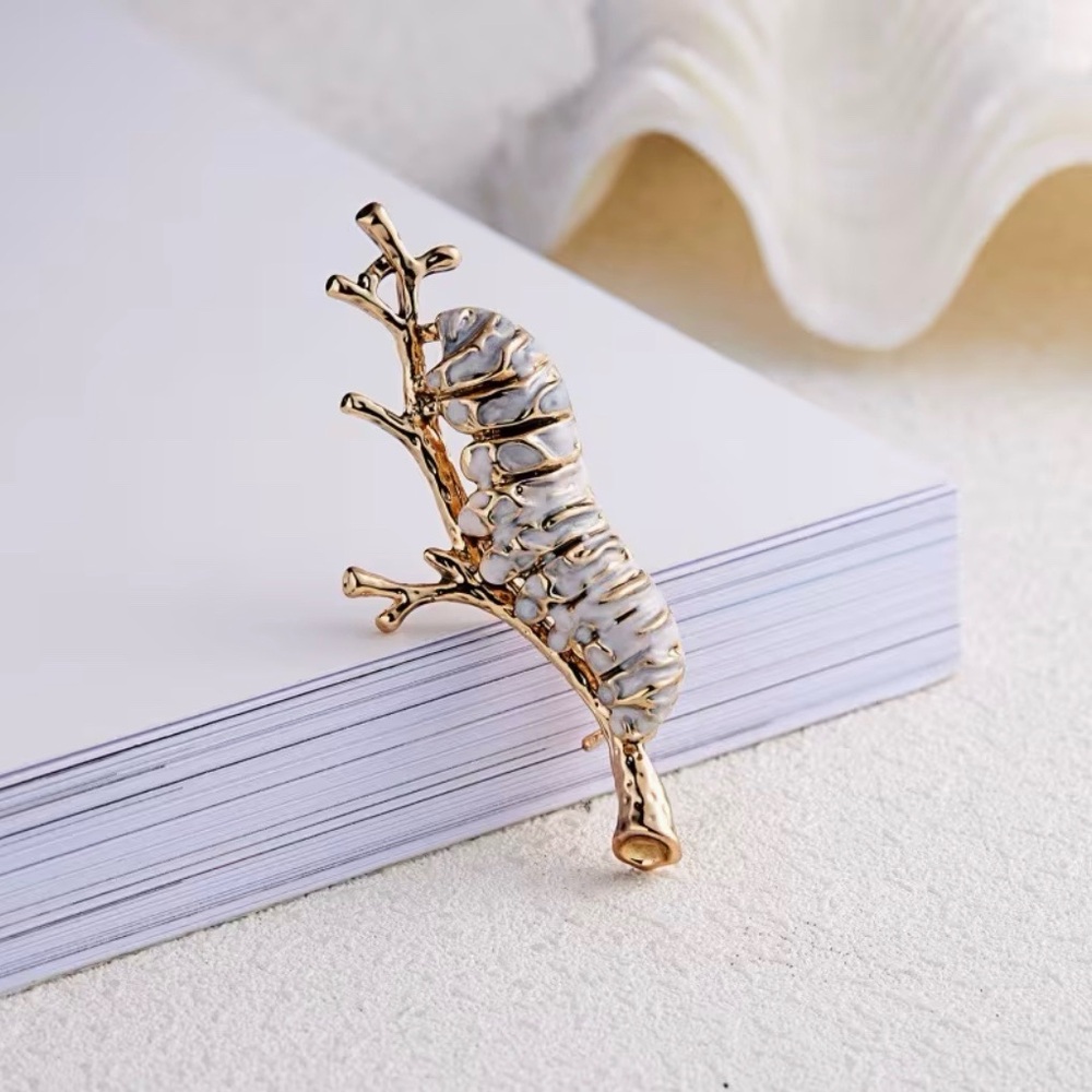 Caterpillar Insect Brooch Adorably Elegant Modern New